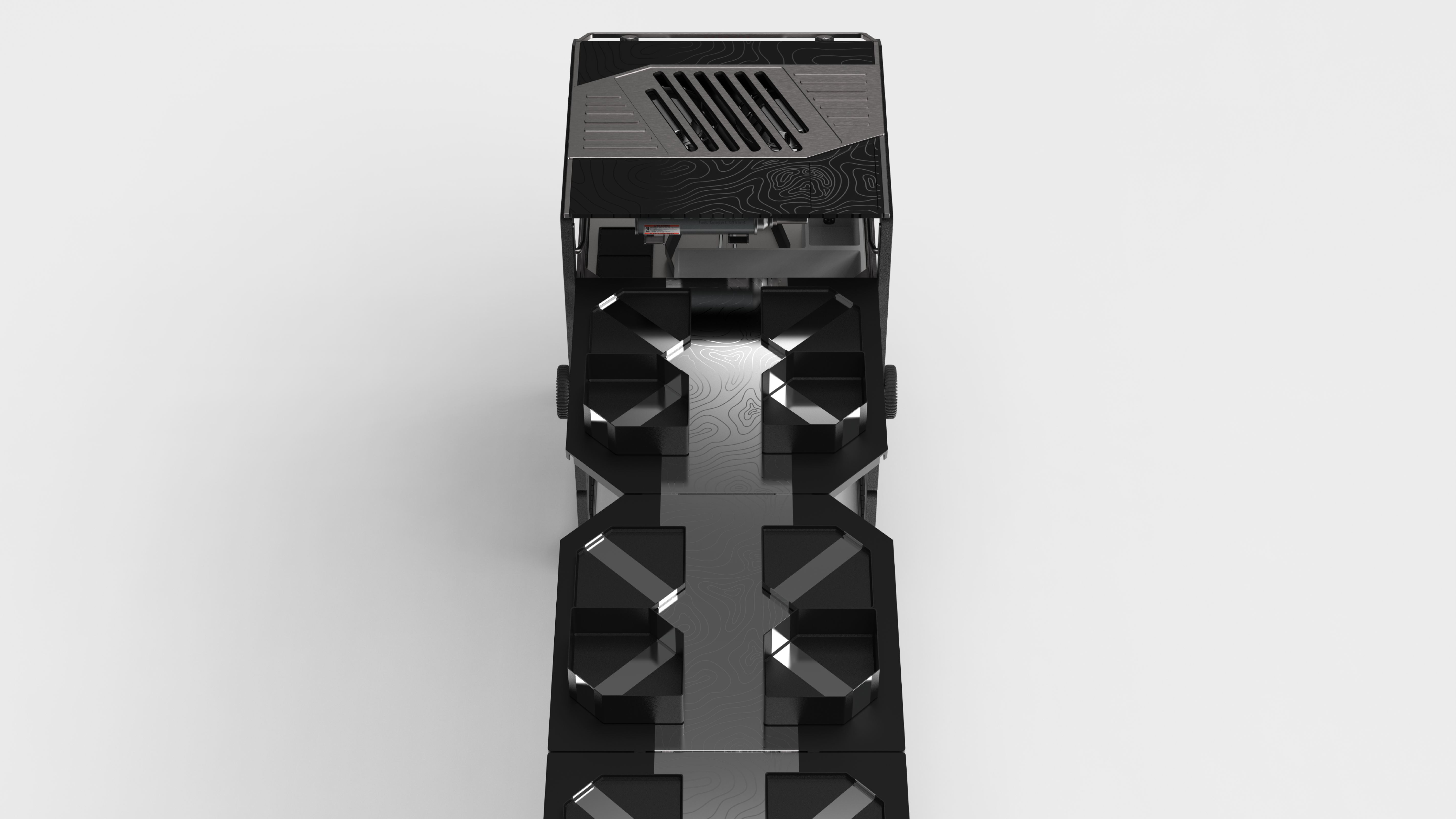 Top view of the modular cooking system