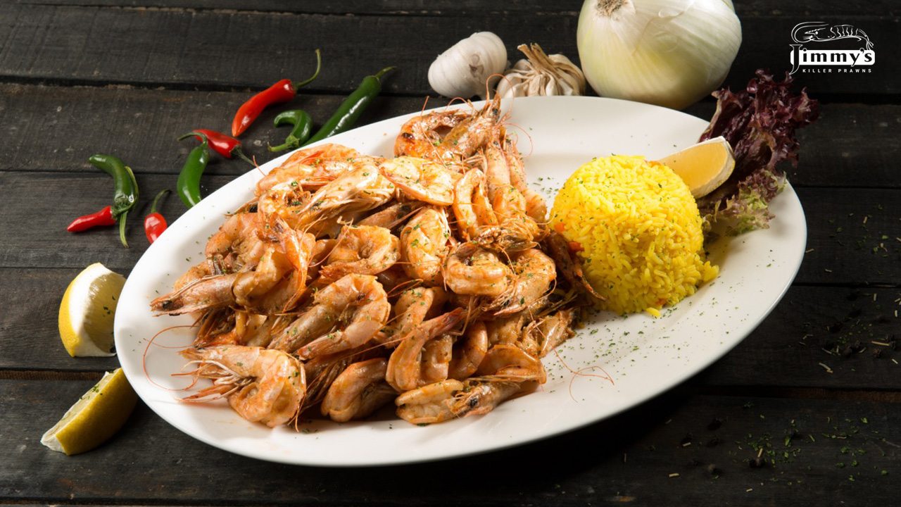 Signature prawns with yellow rice