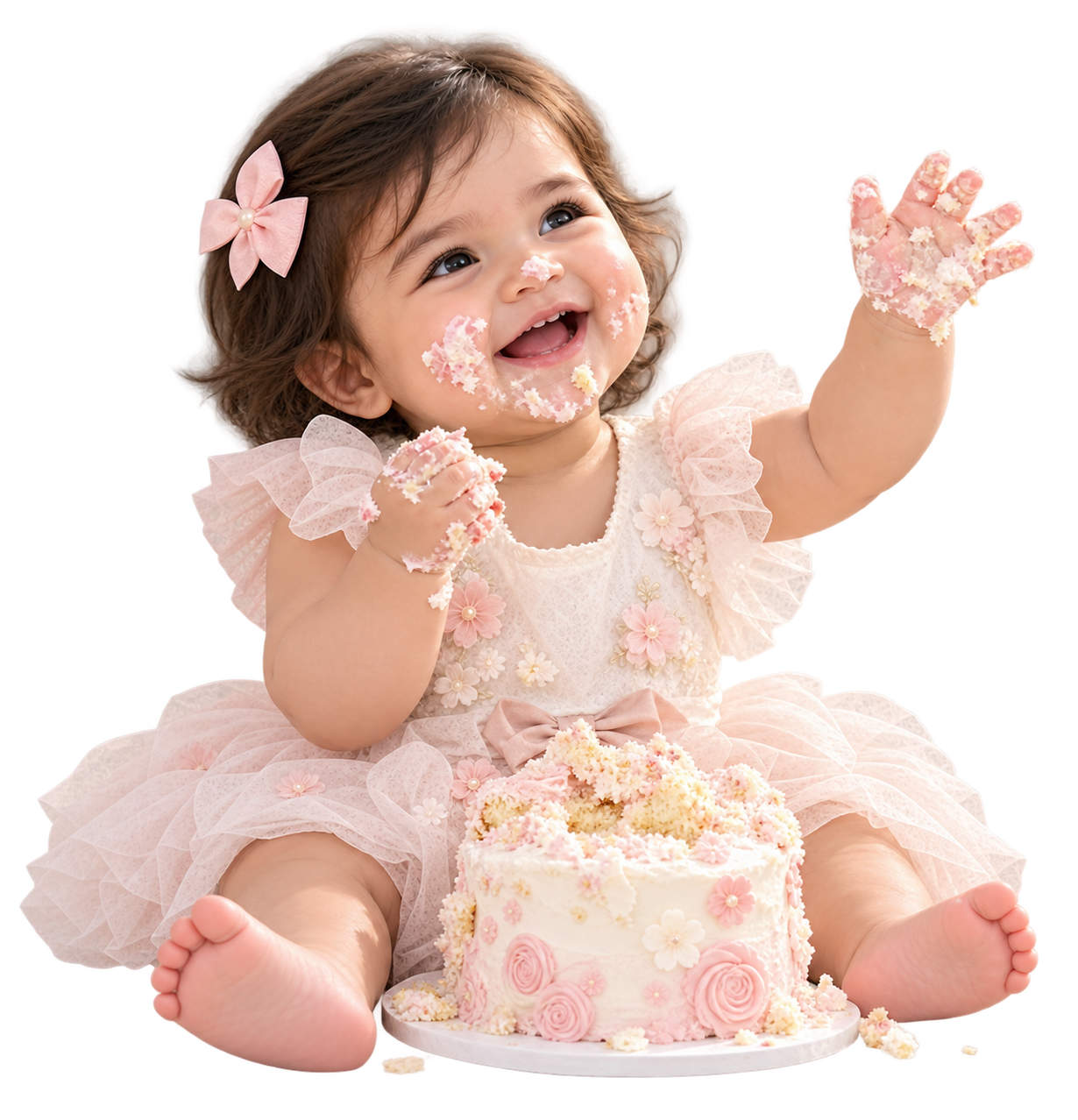 Shrishtiika enjoying birthday cake