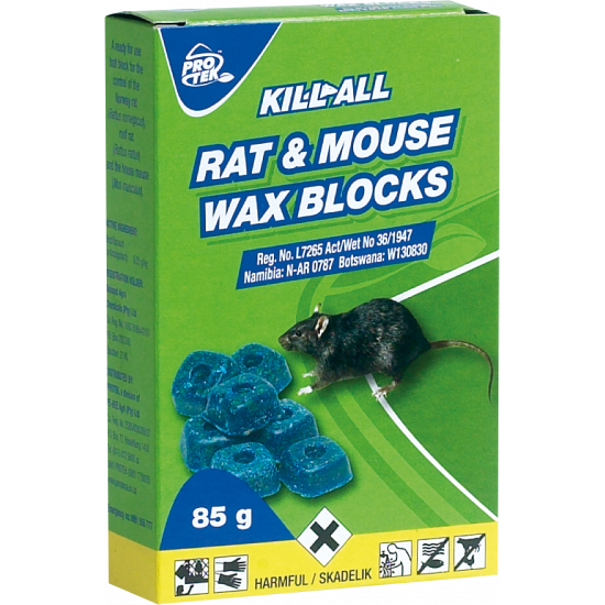 Protek Kill All Rat & Mouse Wax Blocks 85g
