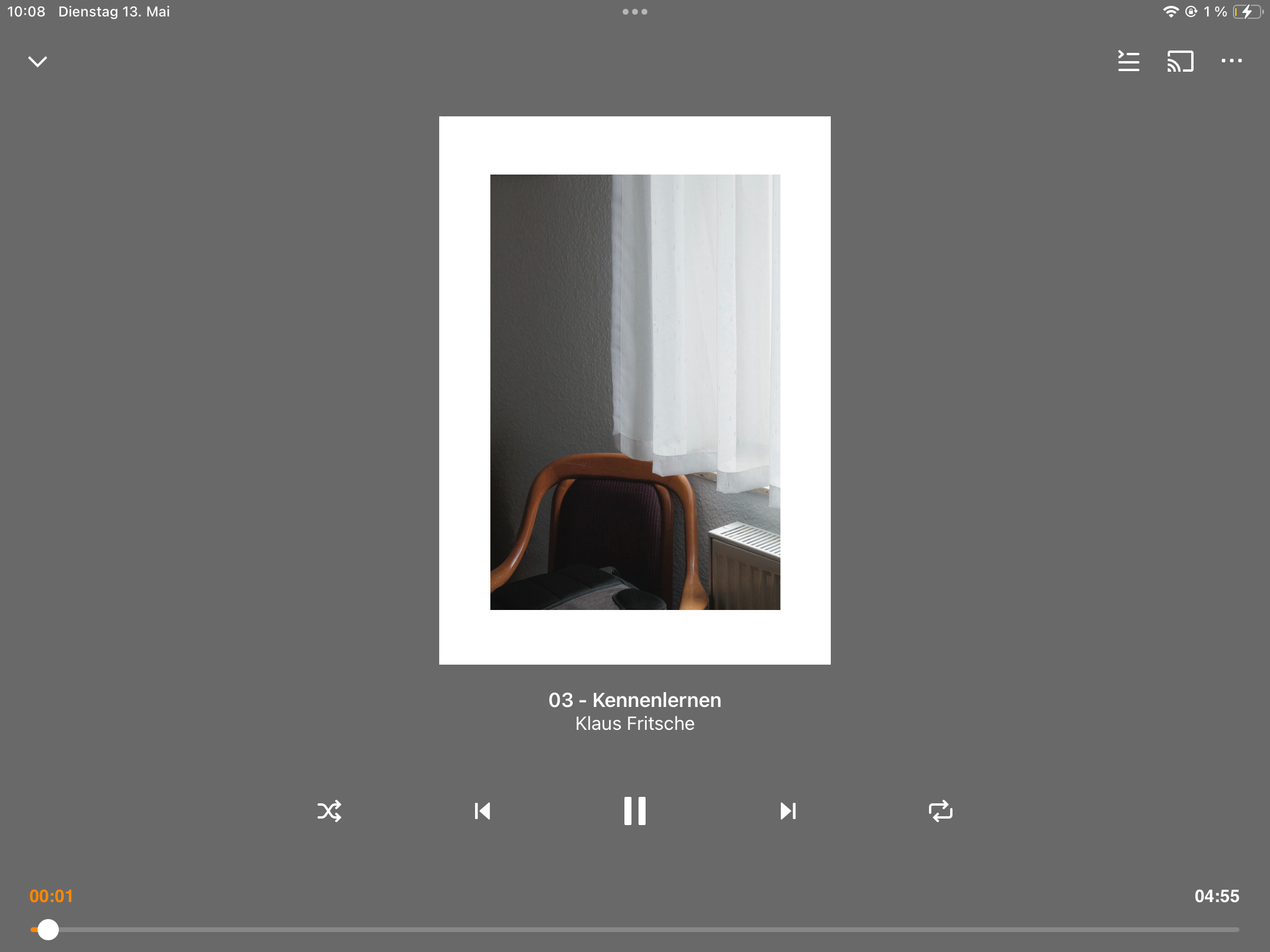 Audioplayer-Screenshot: 03 – Kennenlernen, Klaus Fritsche