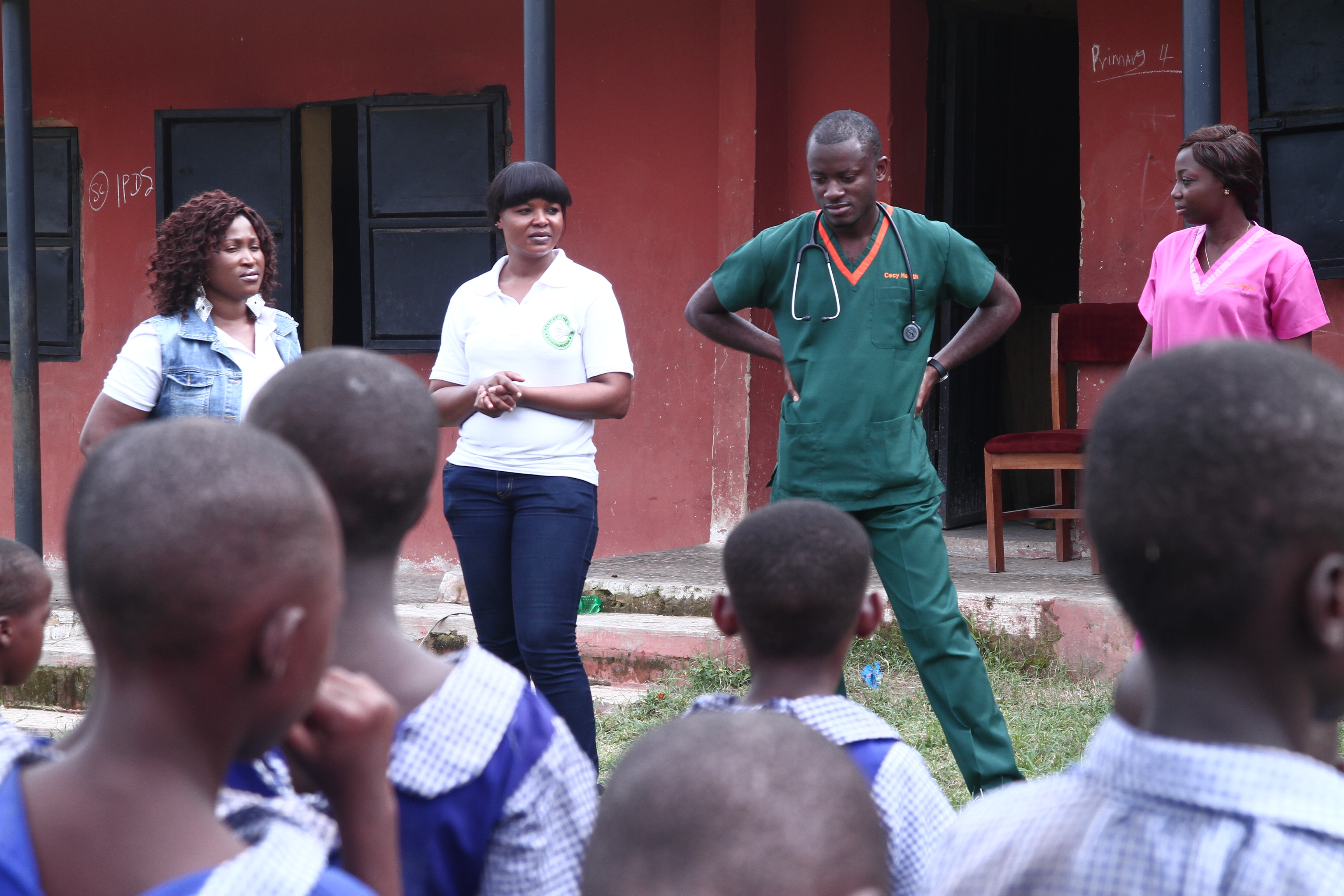 KUTH and Cecy Health team addressing school students