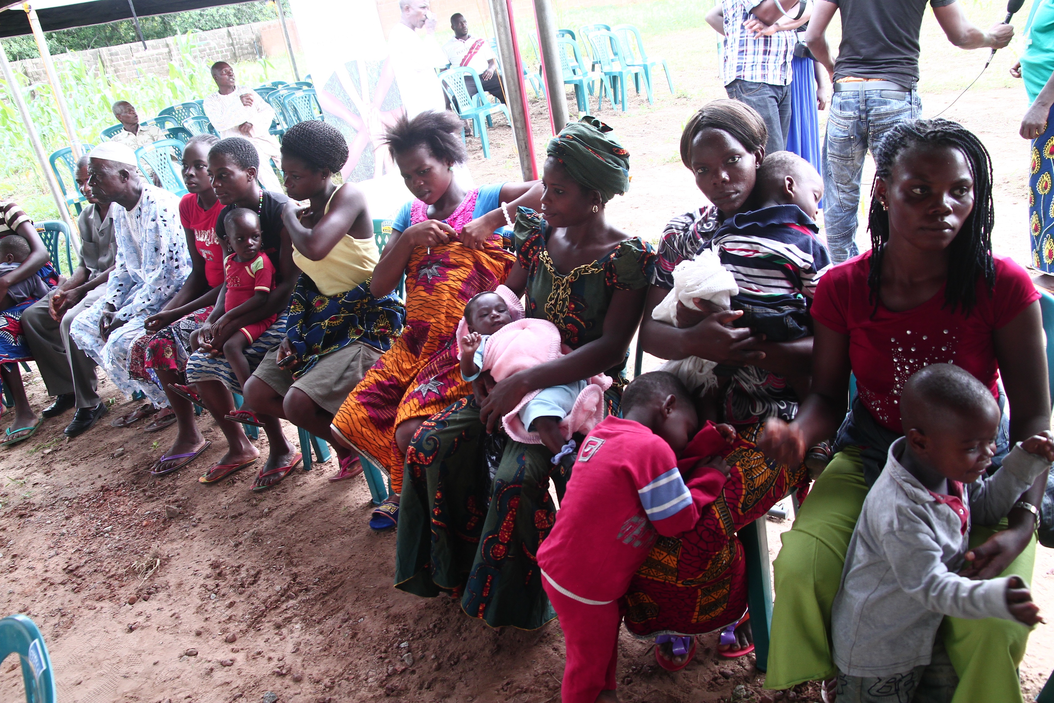 Nursing mothers and children waiting for care