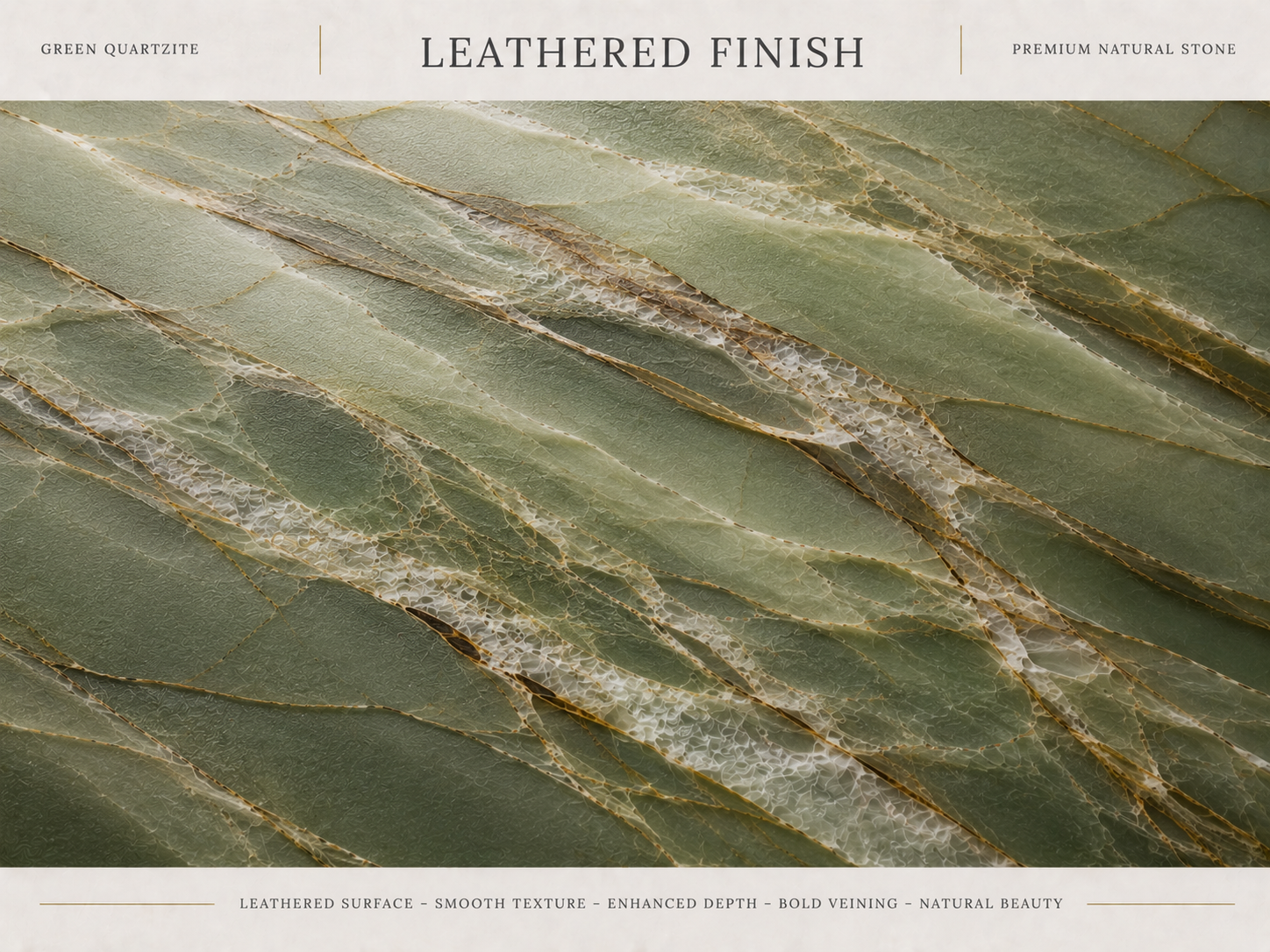 Leathered finish
