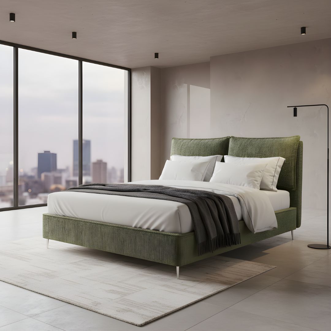Letto verde oliva strutturato
