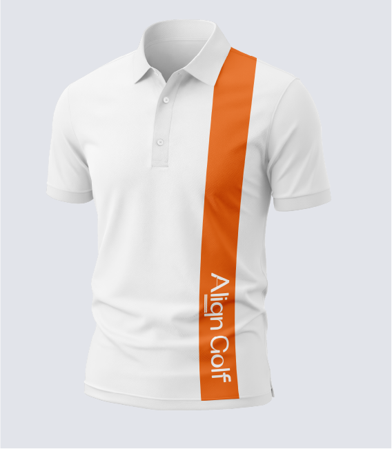 Line White polo shirt with orange stripe