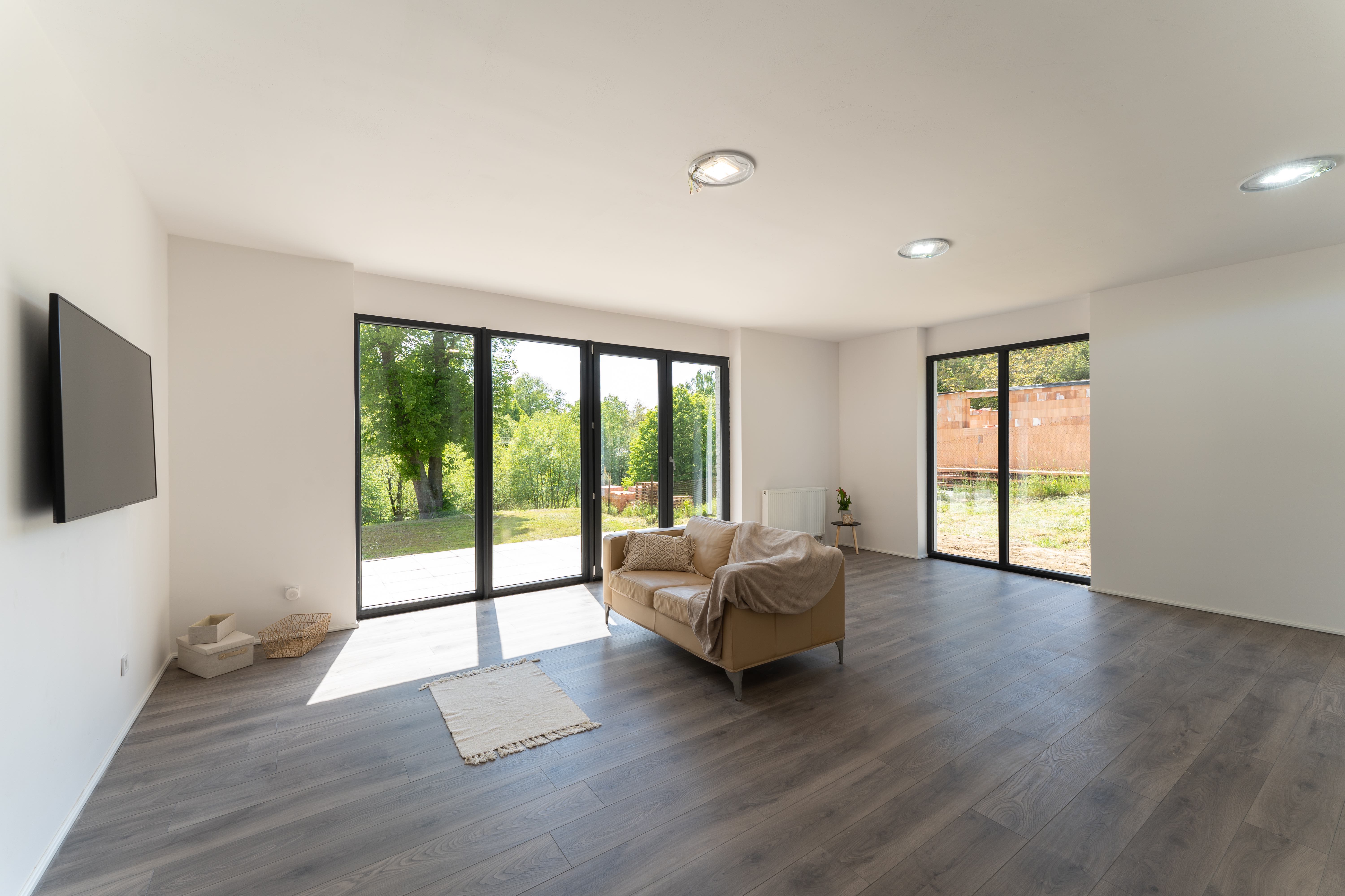 Living room with french windows