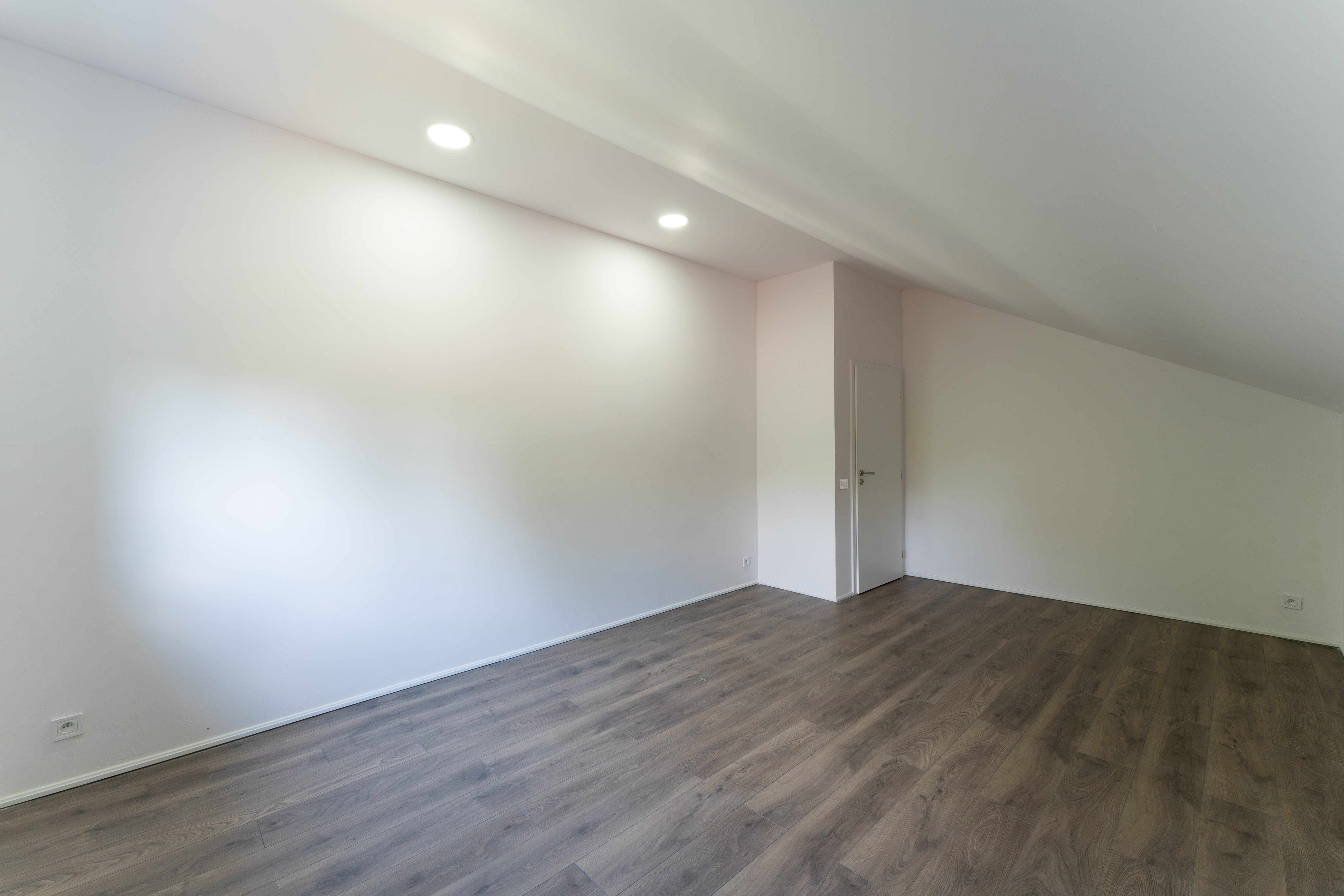 Attic room with spot lights