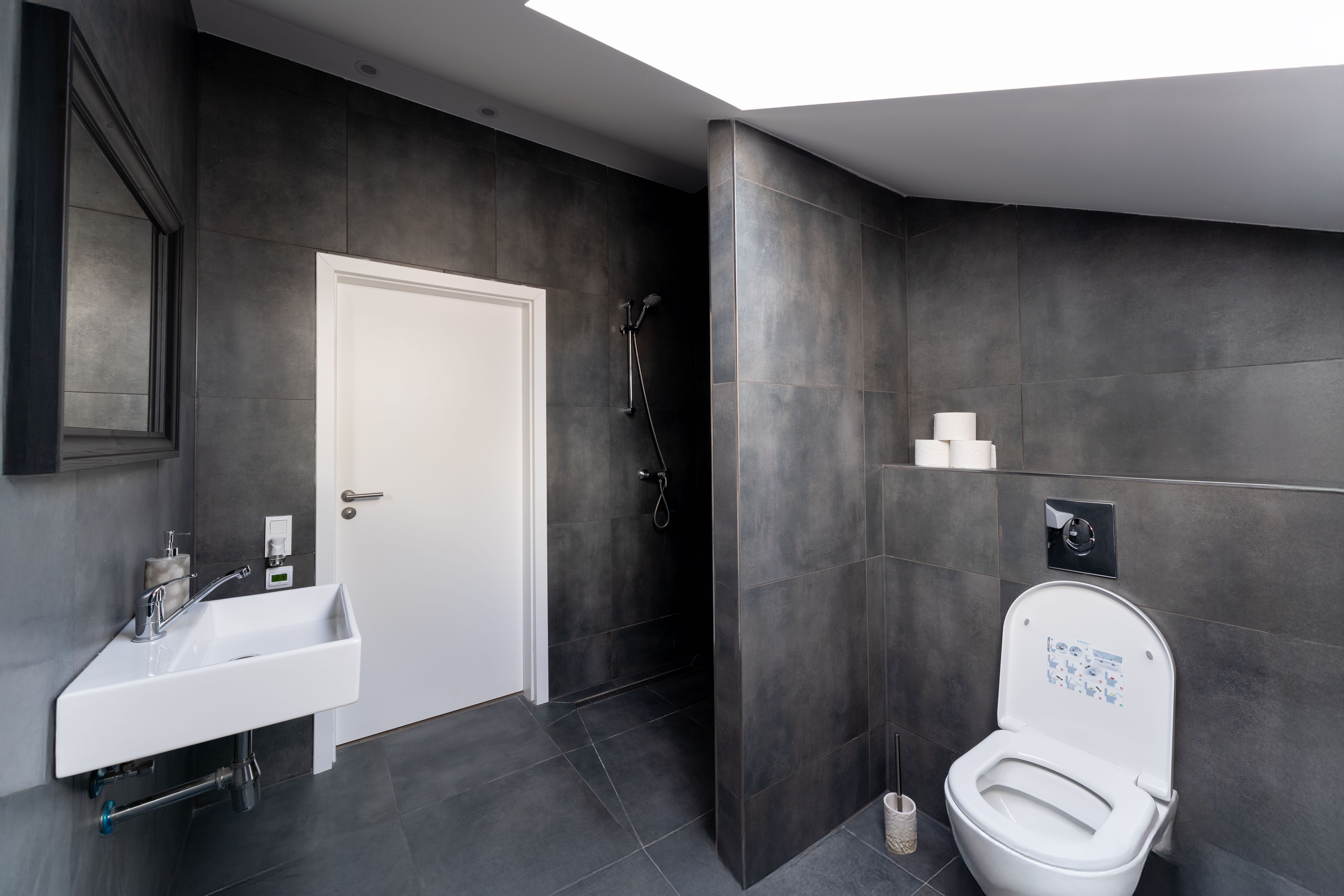 Attic bathroom with shower