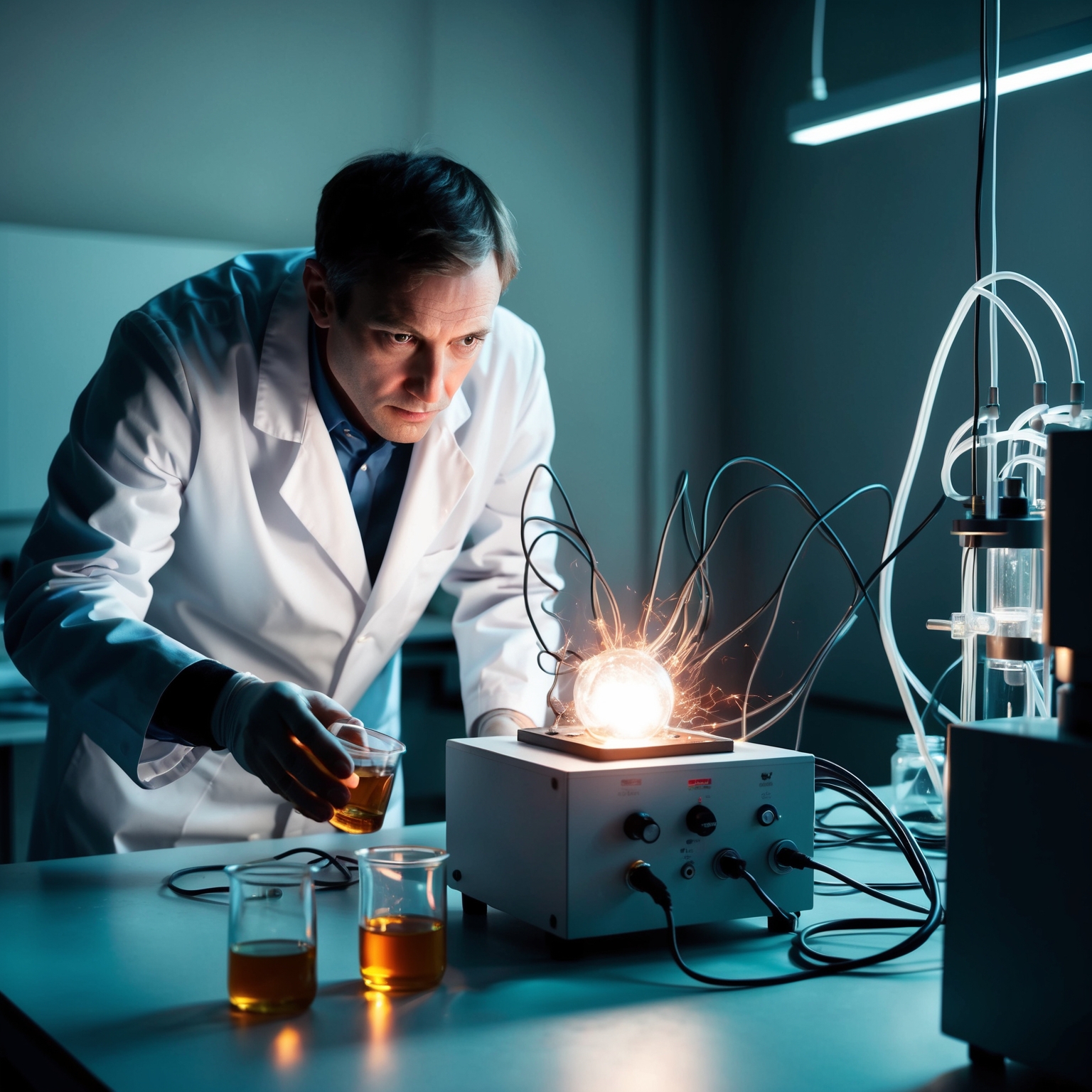 Dr. Mikhail Kupferman em seu laboratório na Estação Antártica Vostok