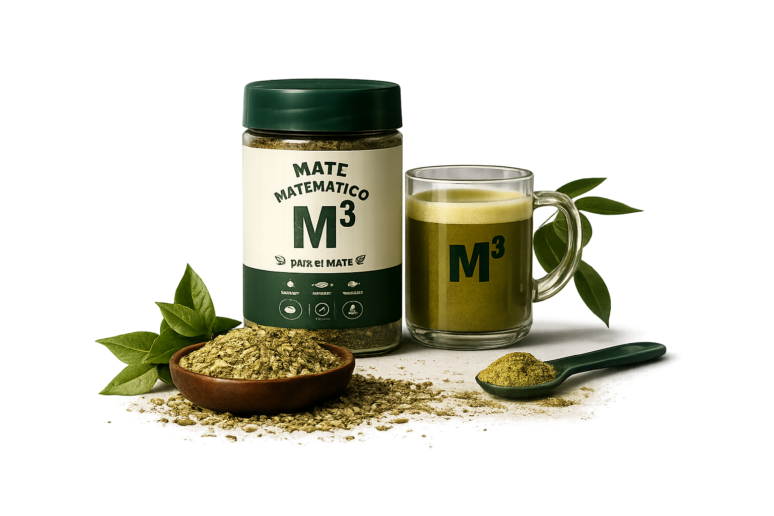 Mate Matemático M³ - Instant Yerba Mate with jar, mug, and spoon