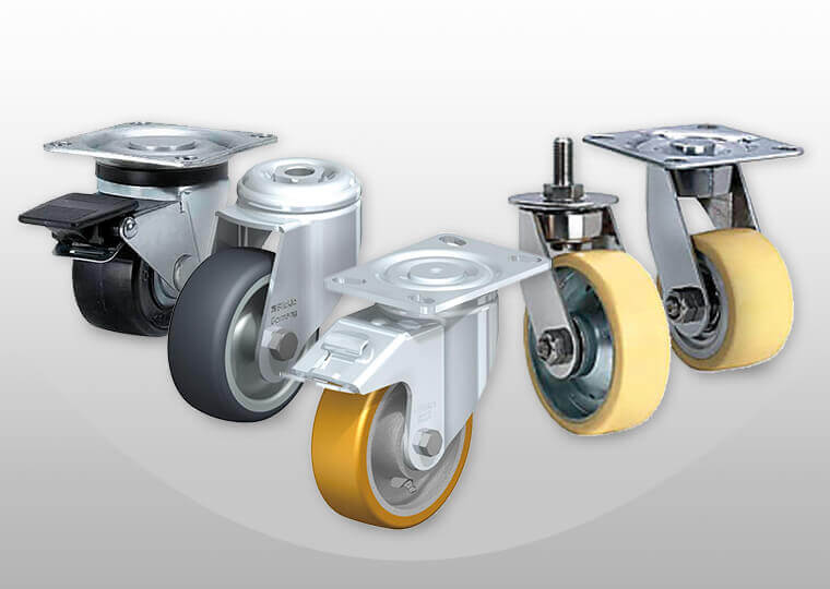 Castor wheels in various configurations and materials