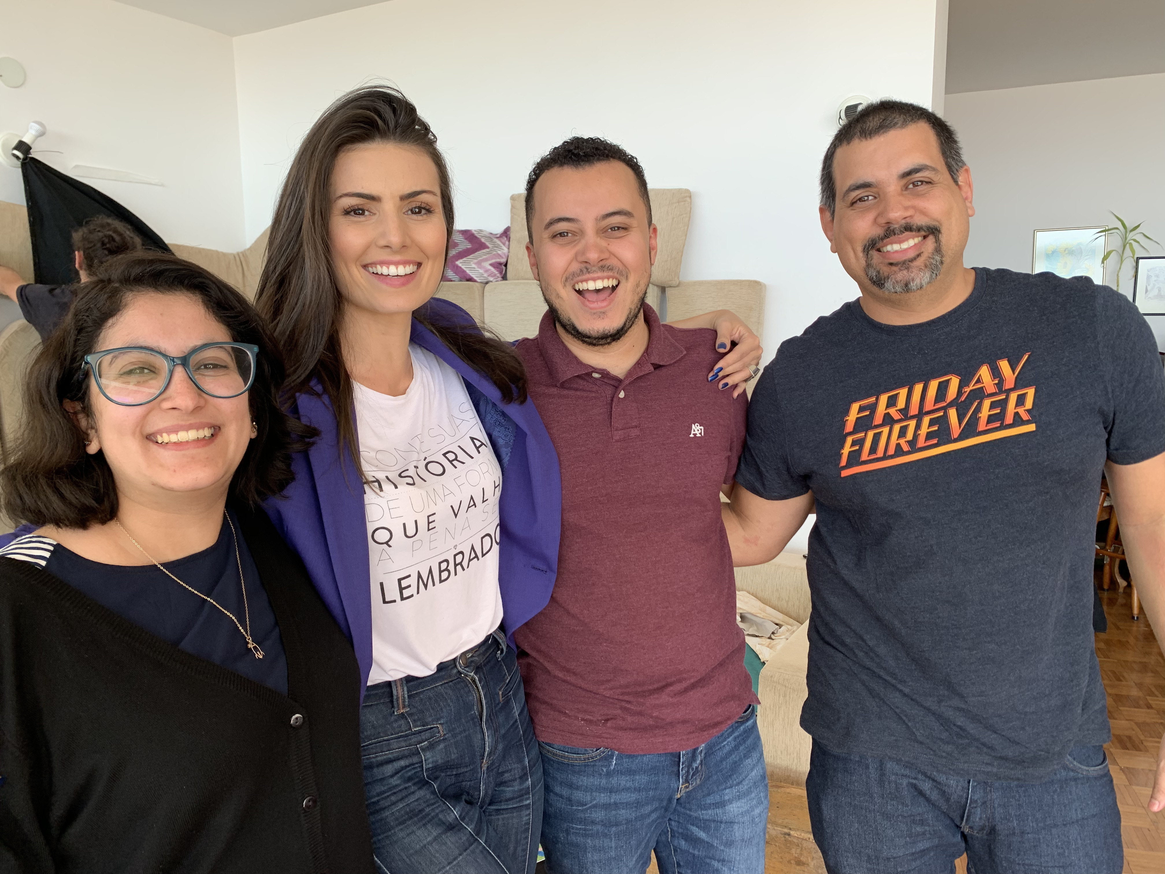 Murillo Lima com Nathália Arcuri e equipe