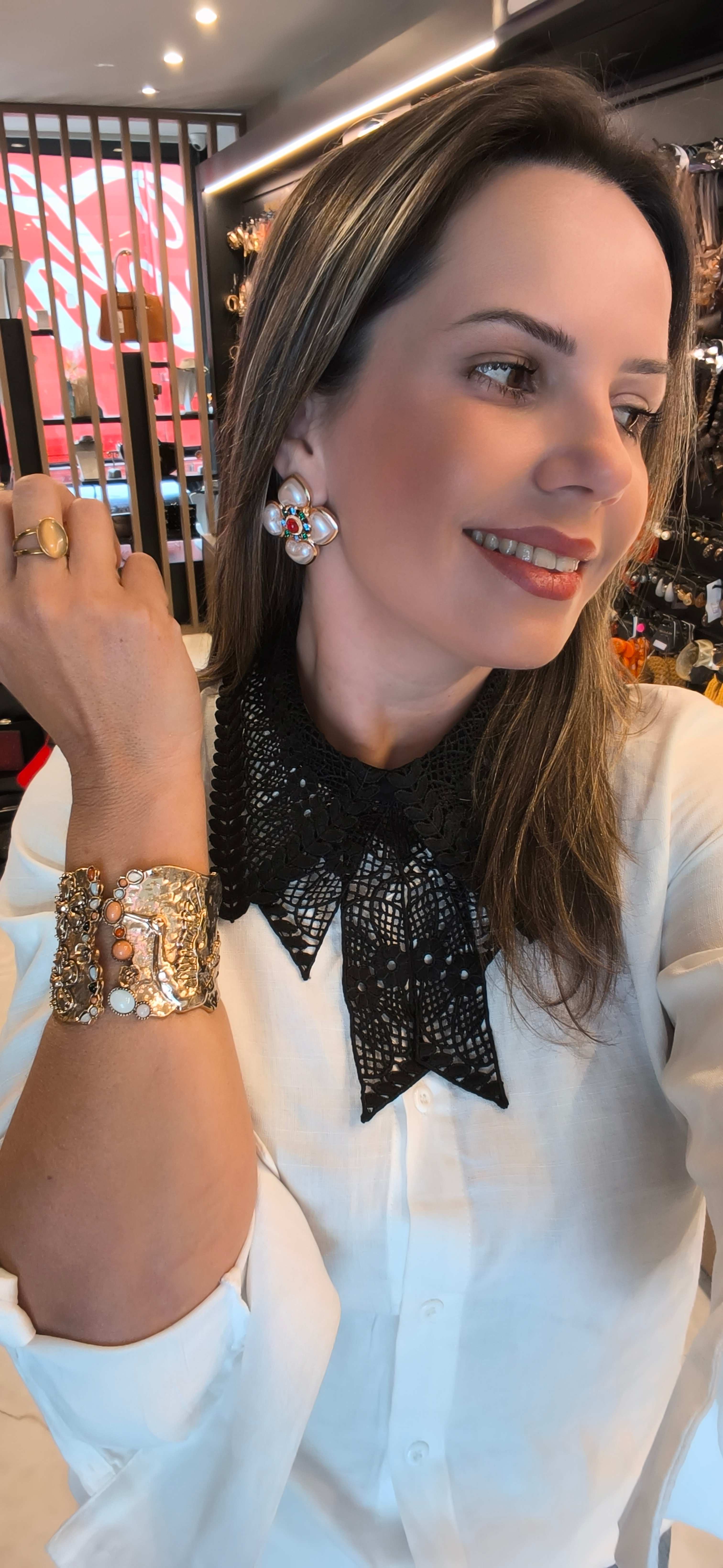 Brincos Pérola e Bracelete