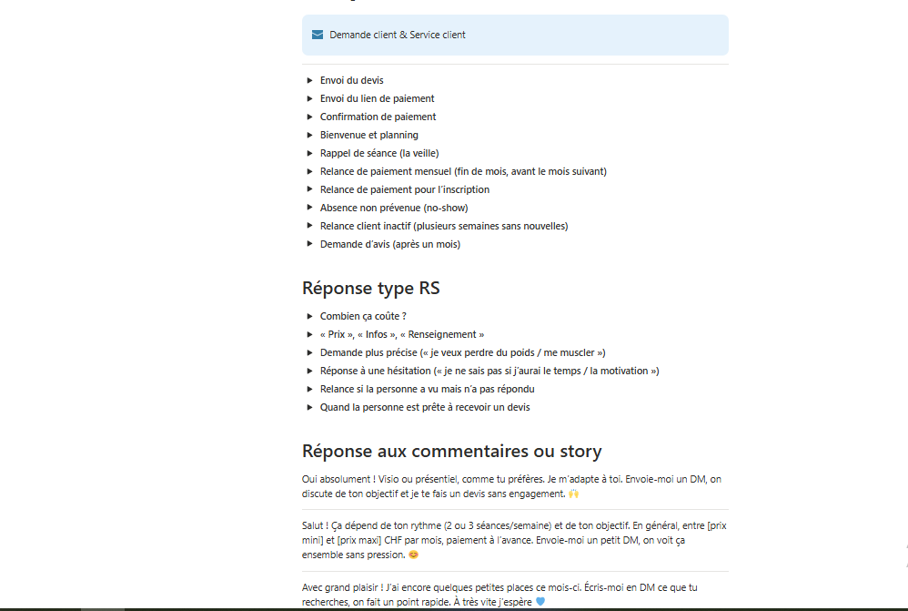 Templates email - Gestion service client