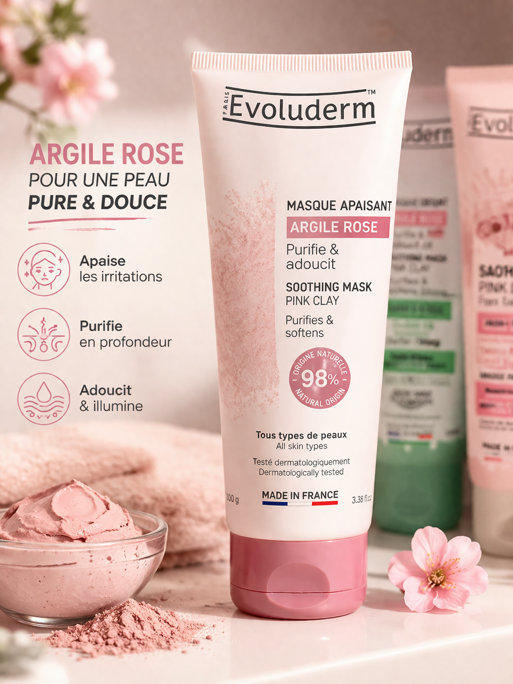 Masque Apaisant Argile Rose Pure
