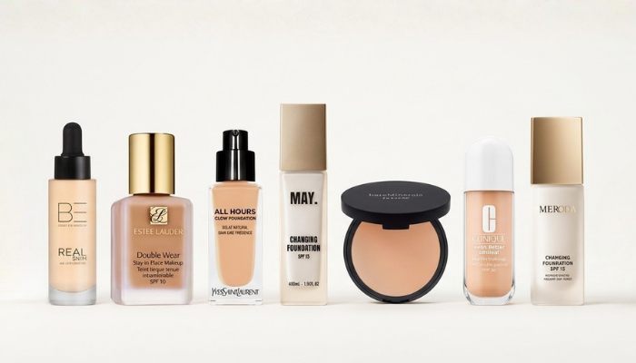 Multiple foundation products tested by Beauty Blog Community