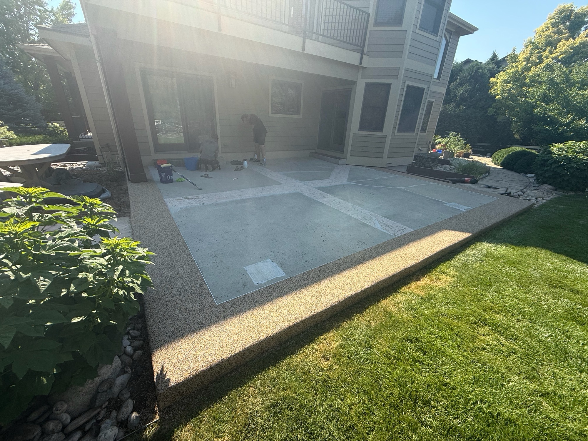 Patio Rubber Stone Resurfacing - Before