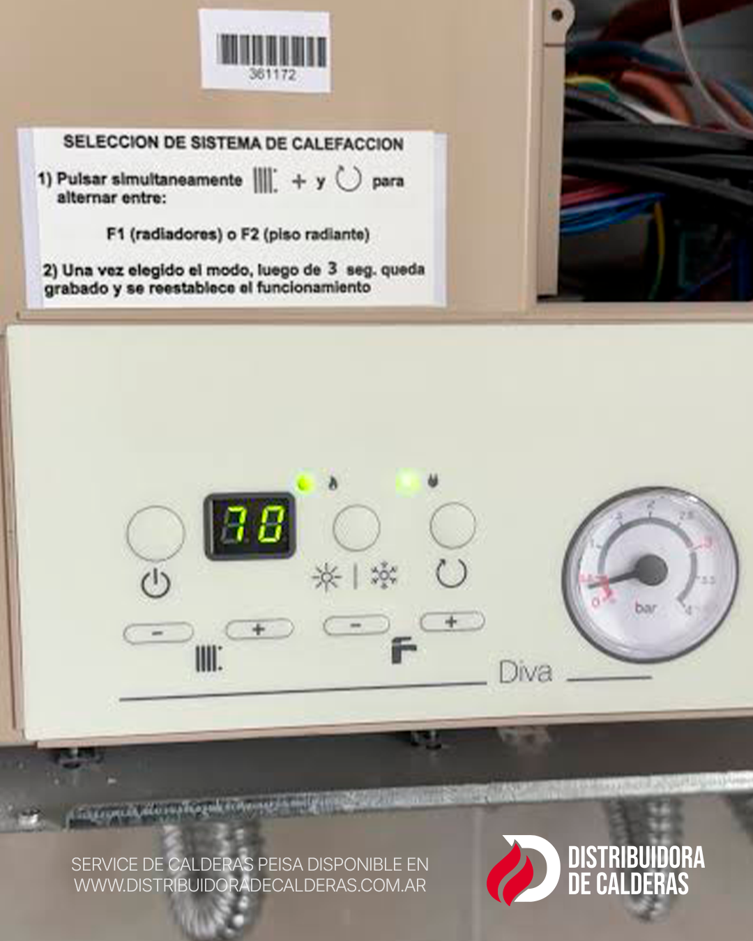 Panel de caldera PEISA para diagnóstico