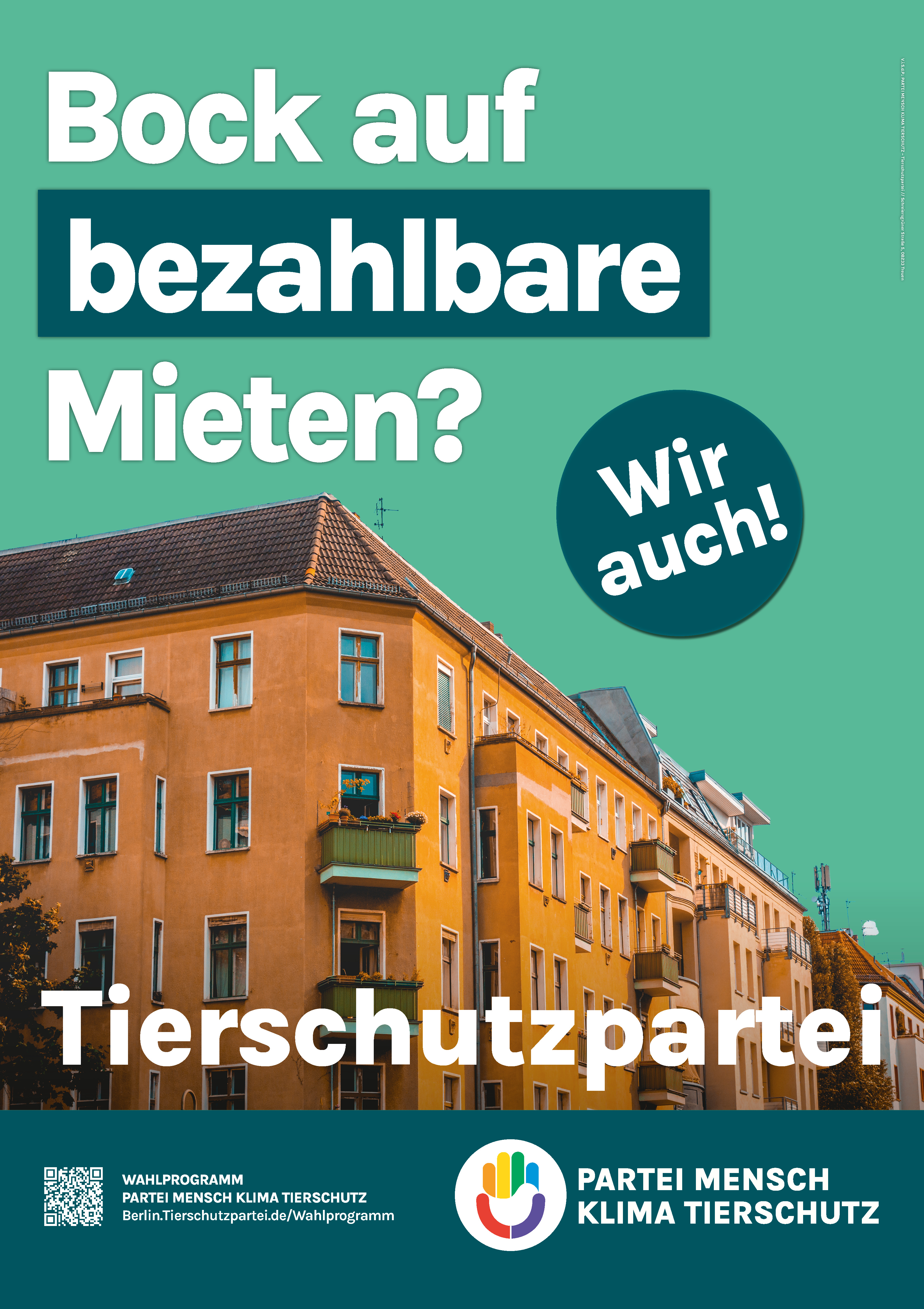 Wahlplakat: Bock auf bezahlbare Mieten?