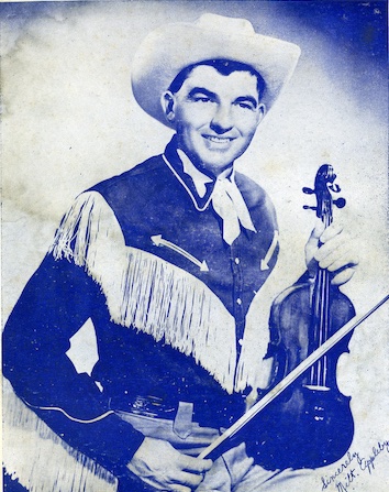 Vintage fiddler in western attire