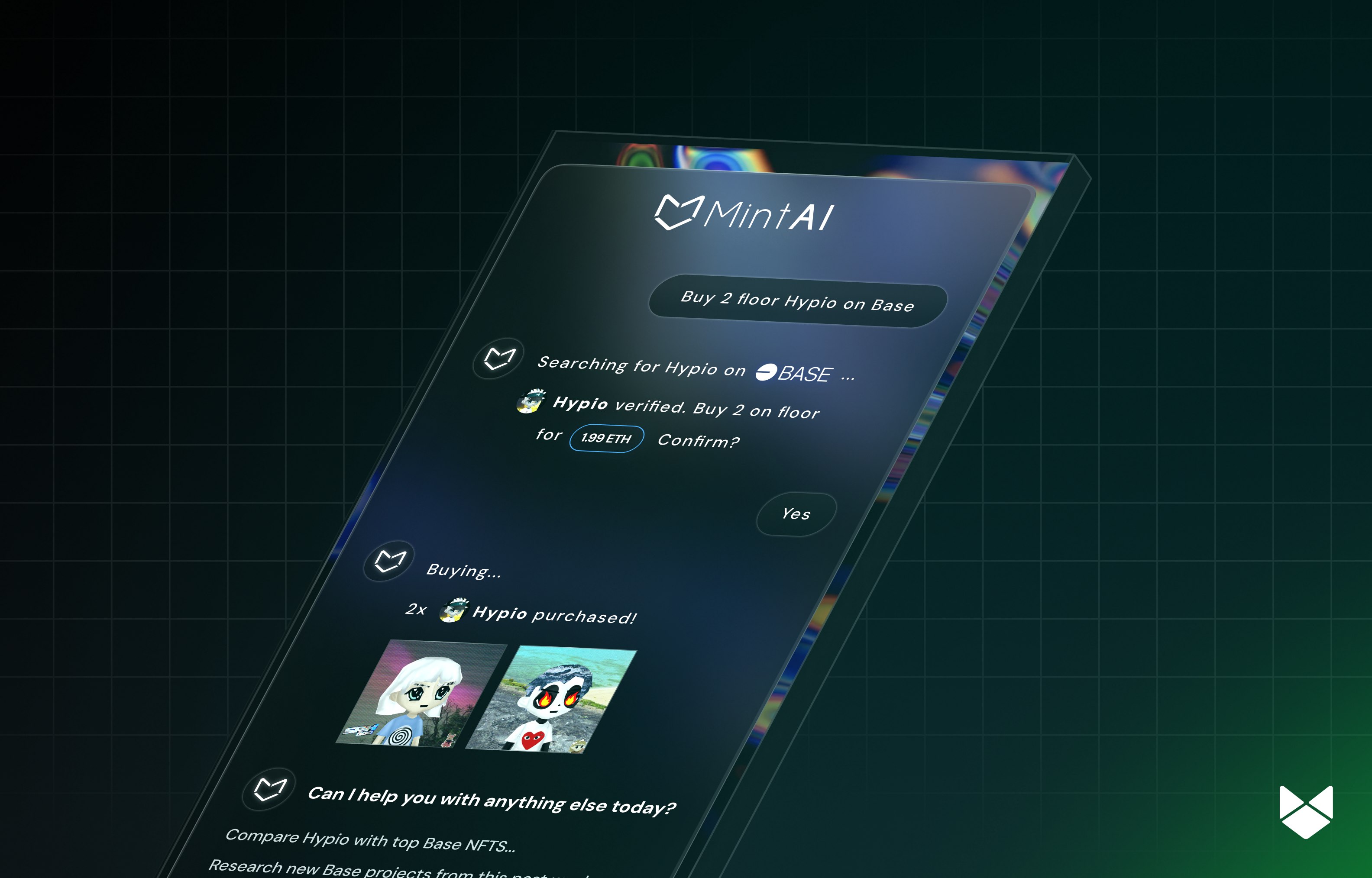 MintAI conversational trading interface