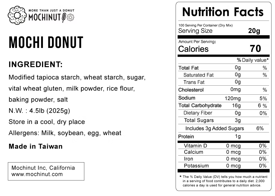 Mochi Donut Nutrition Facts