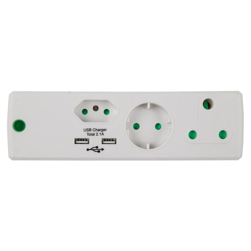 Nexus Adaptor 1x16A 1x5A Schuko 2xUSB
