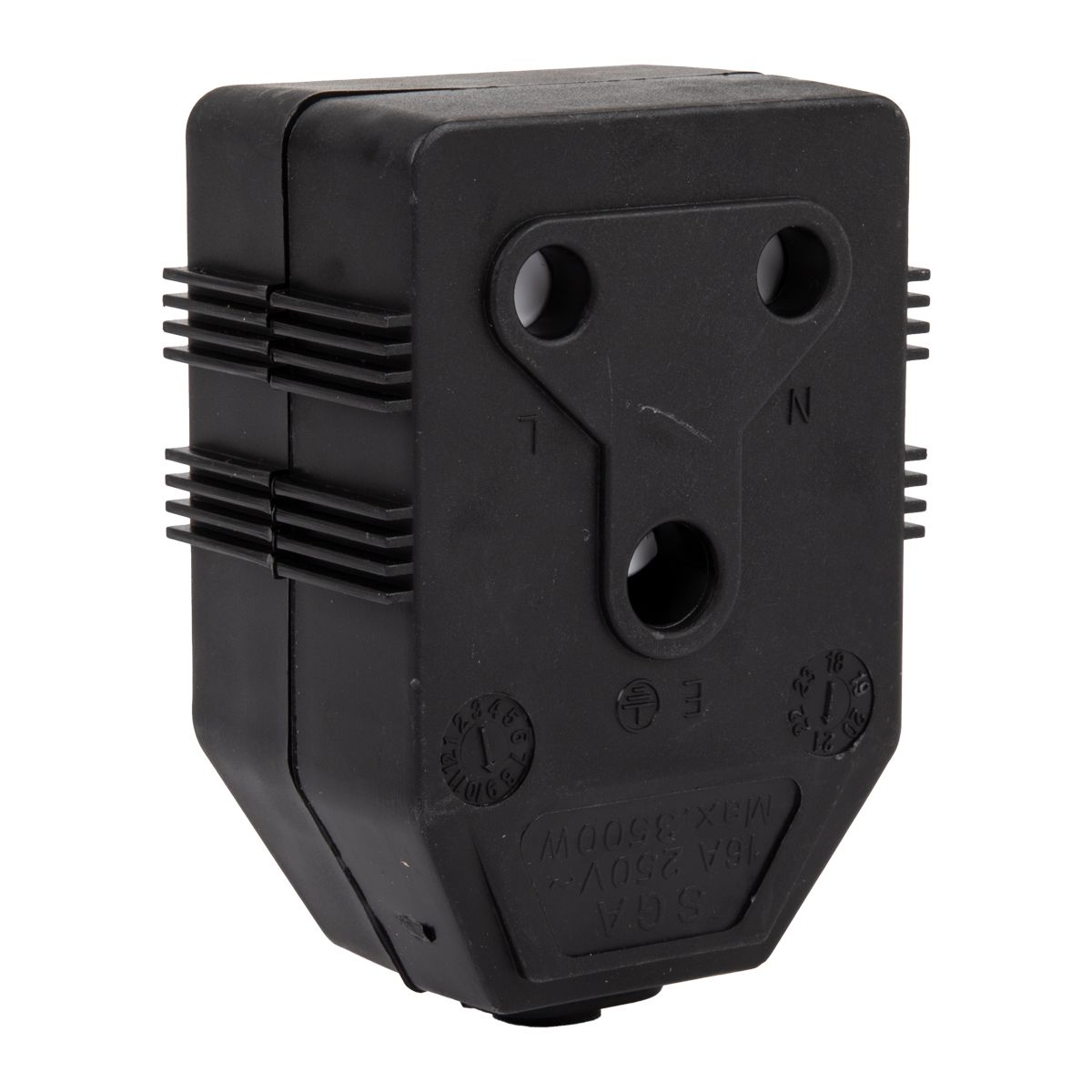 Nexus Janus Coupler Double PVC 16A Black