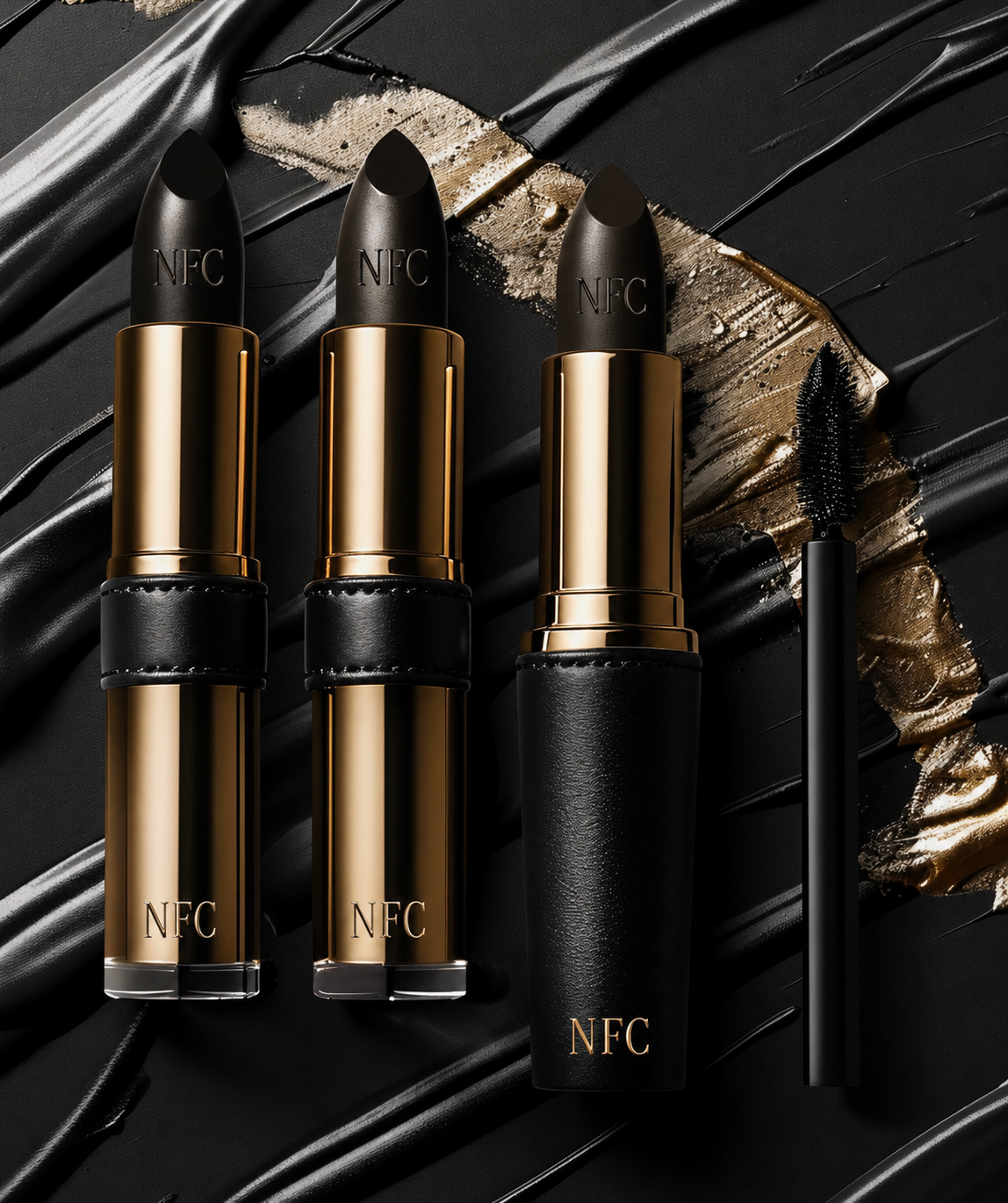 Matte Black & Gold Lip Collection
