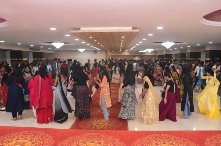 Navratri celebration - Students dancing in traditional attire