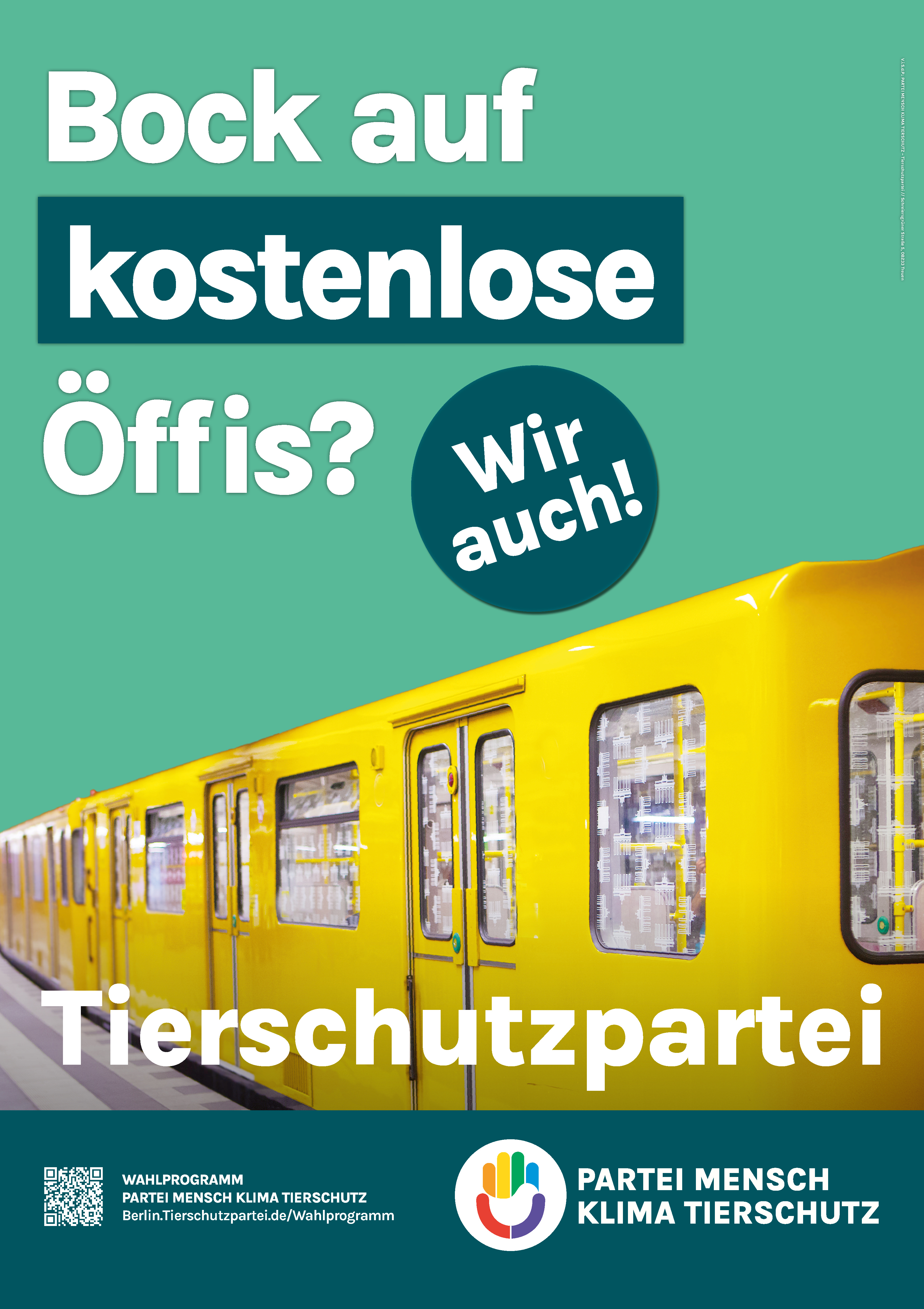 Wahlplakat: Bock auf kostenlose Öffis?