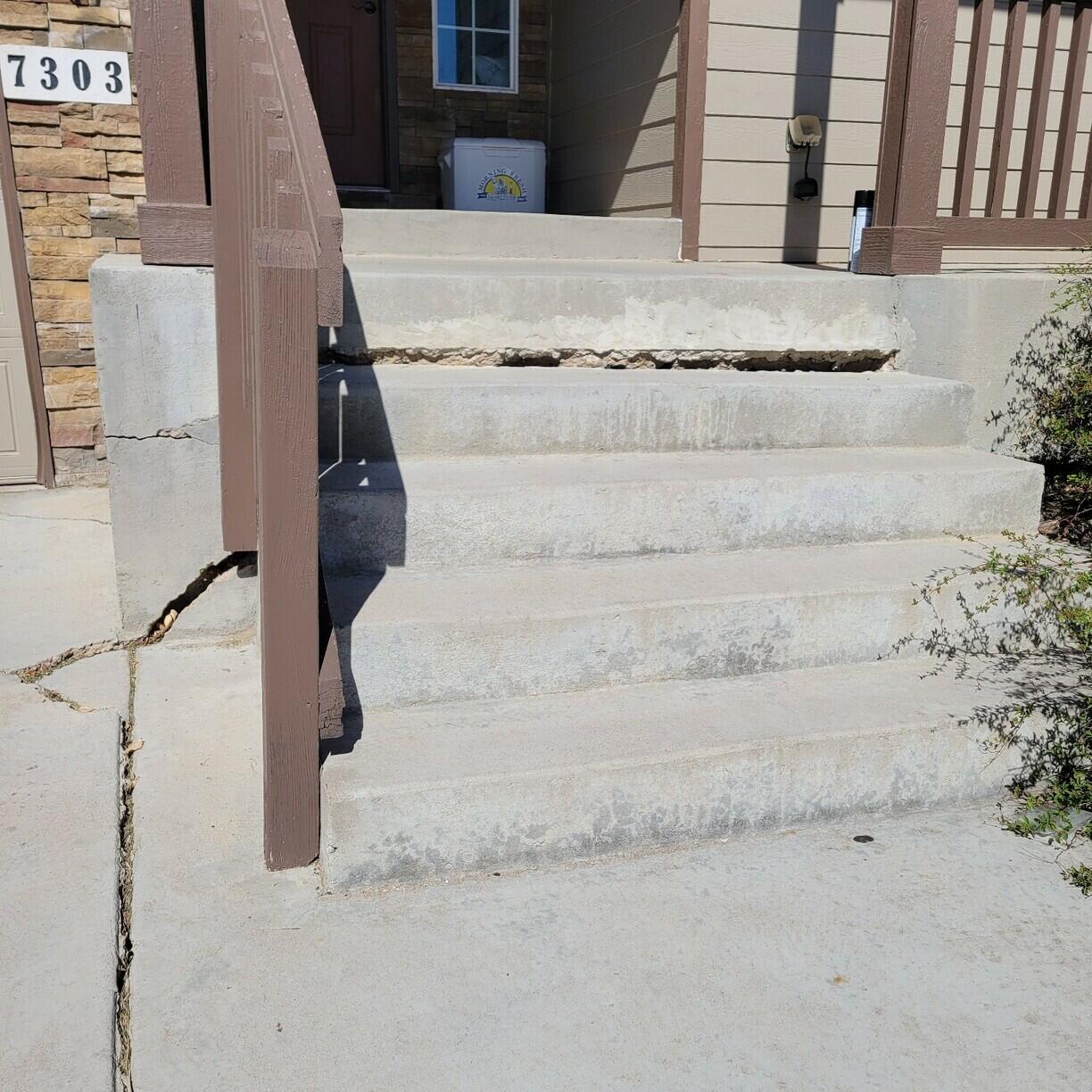 Front Steps Crack Repair - Before