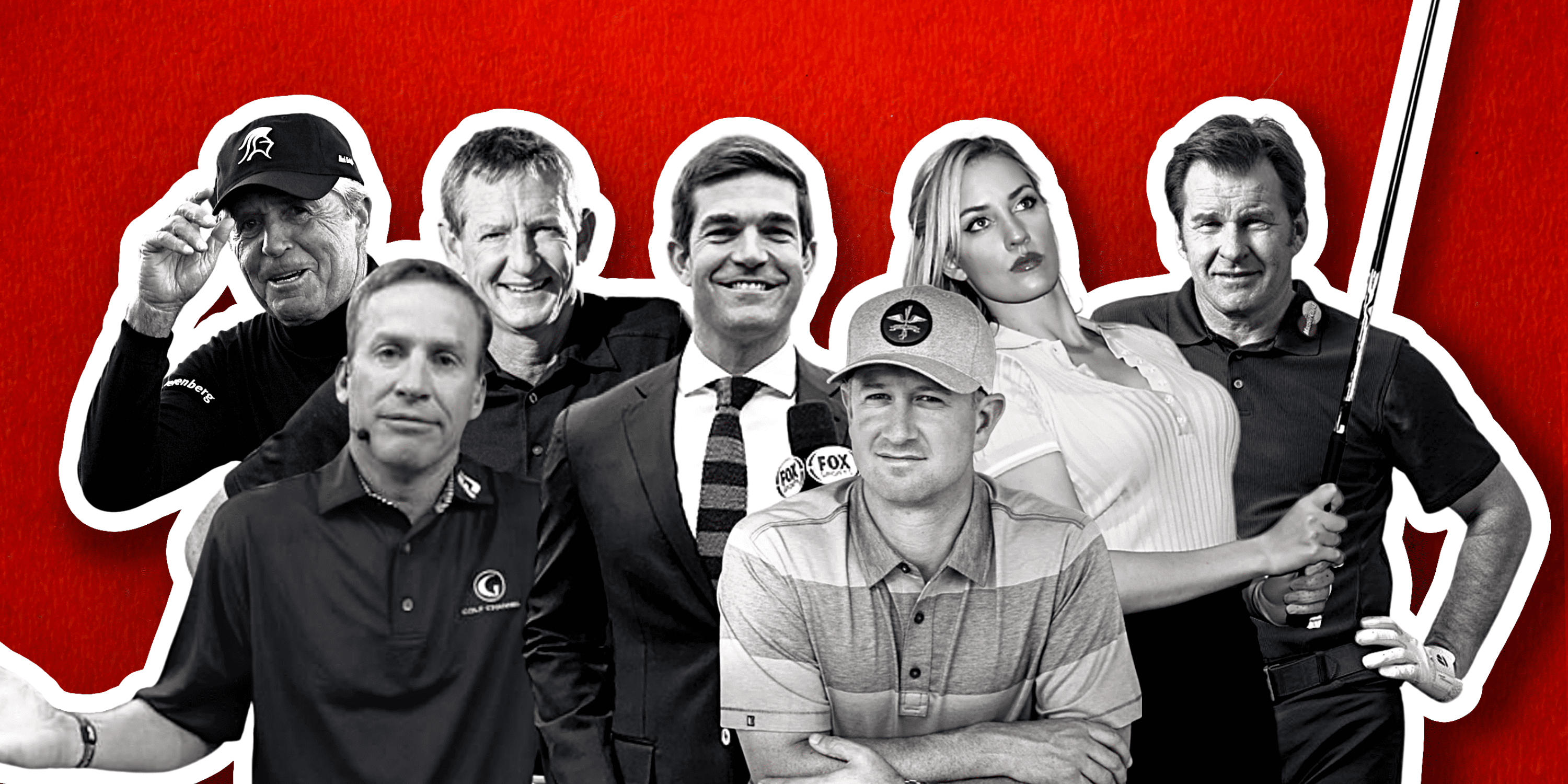 Octagon elite athlete roster composite with bold red background and black-and-white athlete portraits