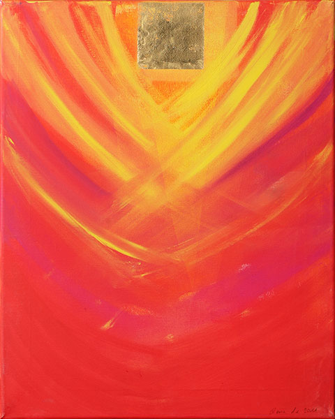 Gemälde, Öl auf Acryl auf Leinwand, 40 × 50 cm
