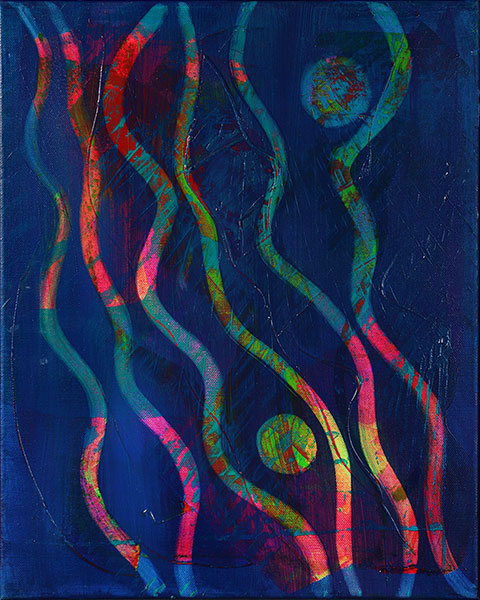 Gemälde, Öl auf Acryl auf Leinwand, 40 × 50 cm