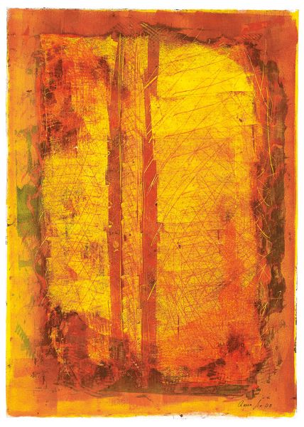 Gemälde, Öl auf Papier, 45 × 65 cm