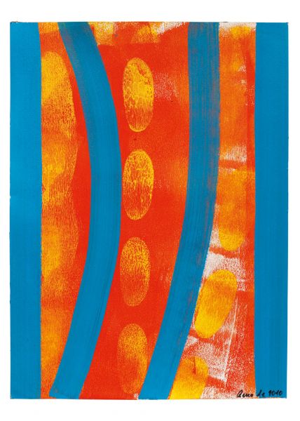 Gemälde, Öl auf Papier, 45 × 65 cm