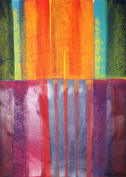 Gemälde, Öl auf Papier, 45 × 65 cm