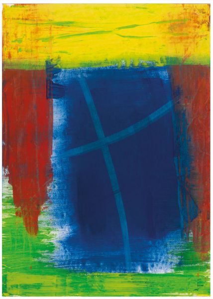 Gemälde, Öl auf Papier, 45 × 65 cm