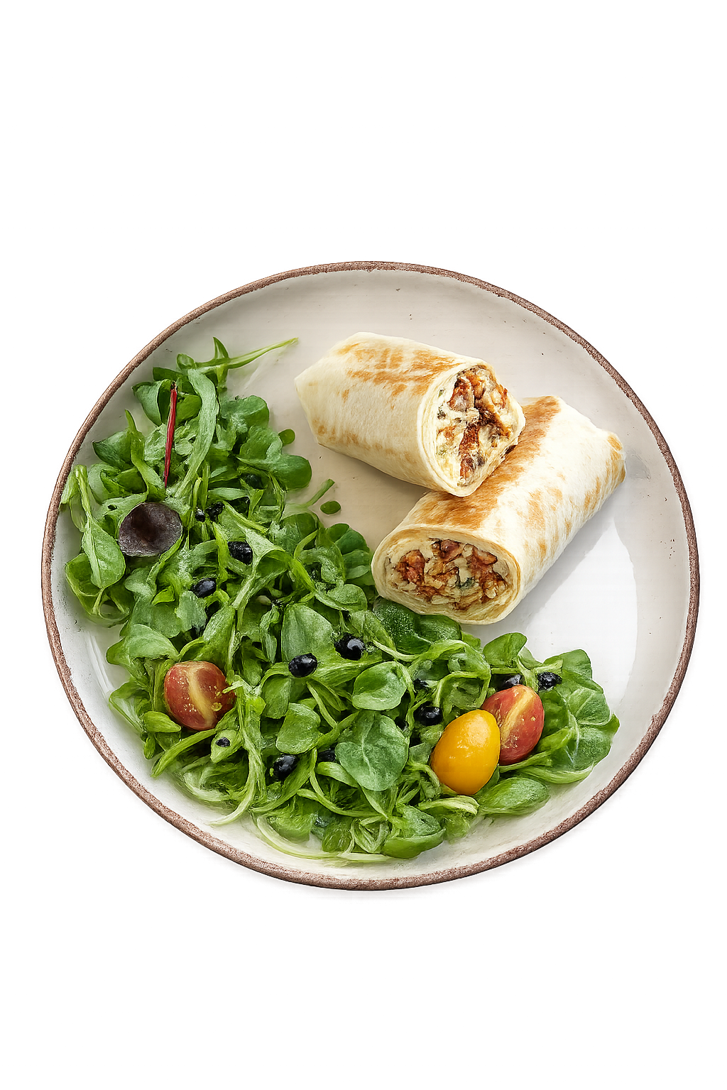 Omleta in lipie cu legume si mozzarella