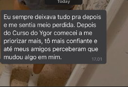 Depoimento sobre autoconfiança