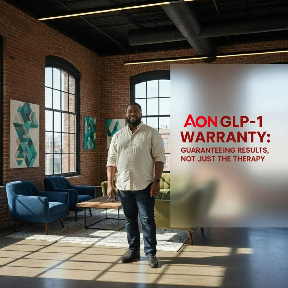 AON GLP-1 Warranty presentation in modern office