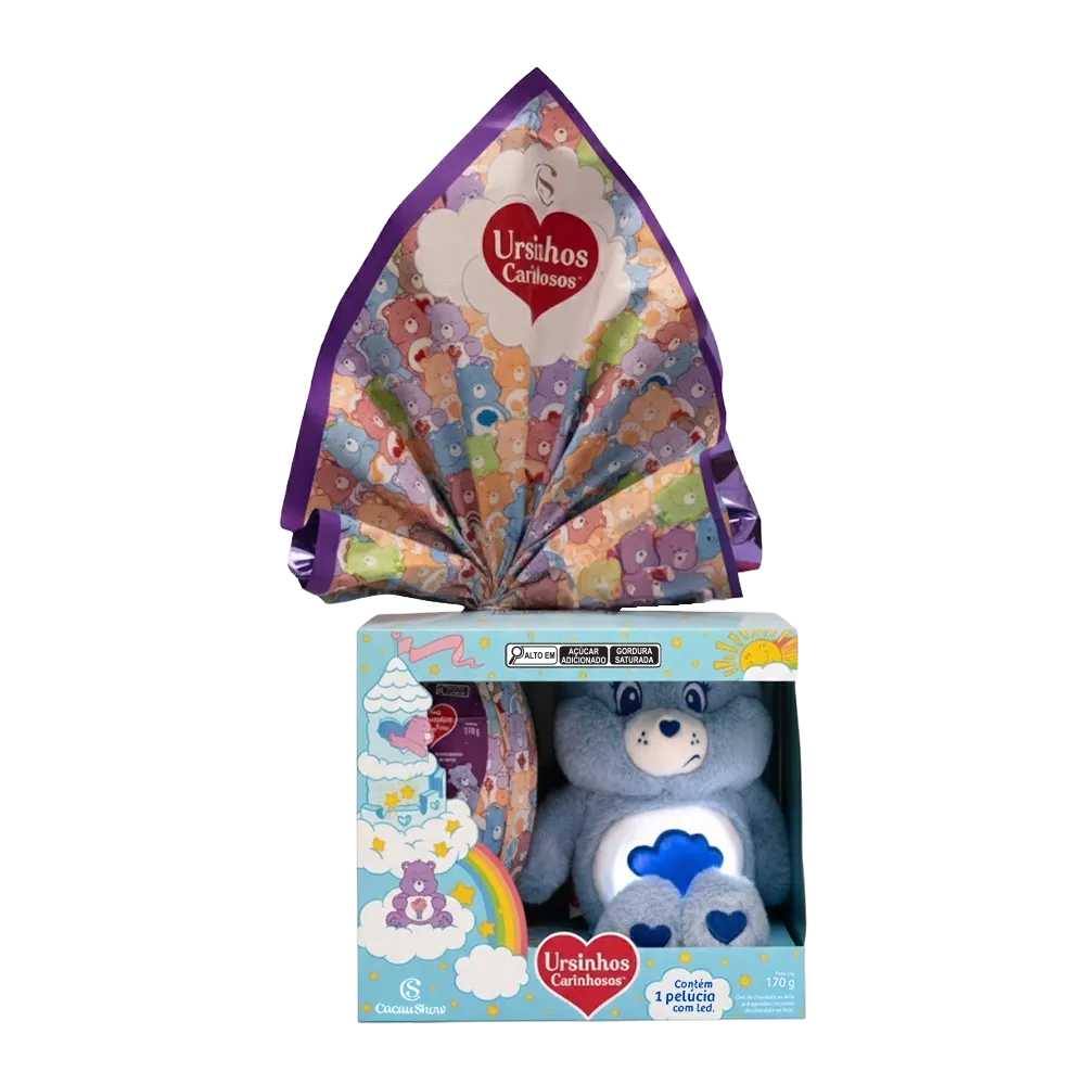 Ovo de Pascoa ao Leite Pelucia Zangadinho com LED Ursinhos Carinhosos 170g
