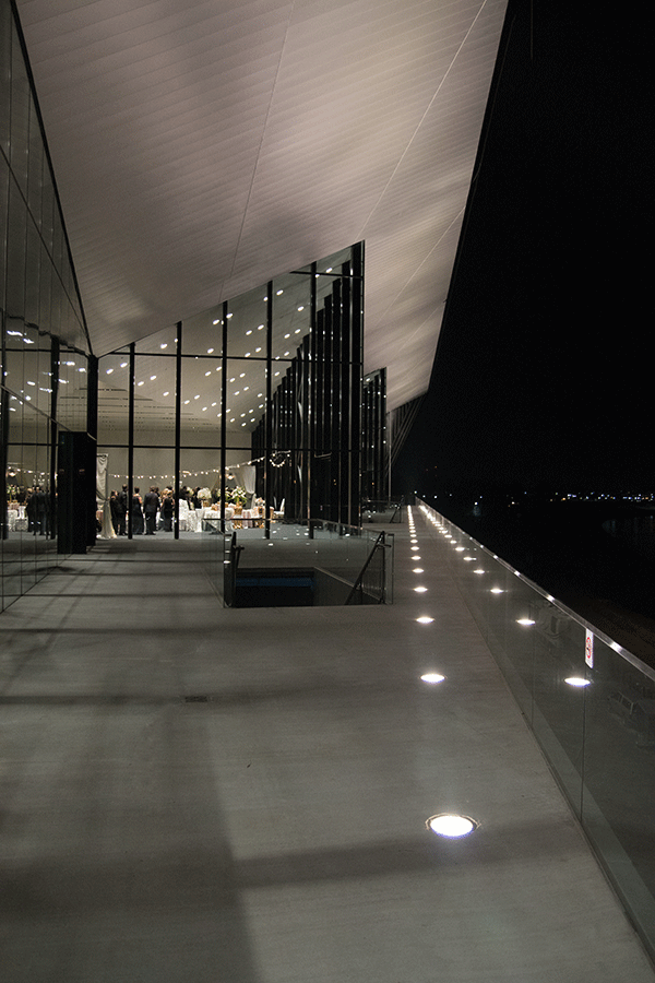 Owensboro Convention Center — Structural Glass Terrace Guardrail, Night View