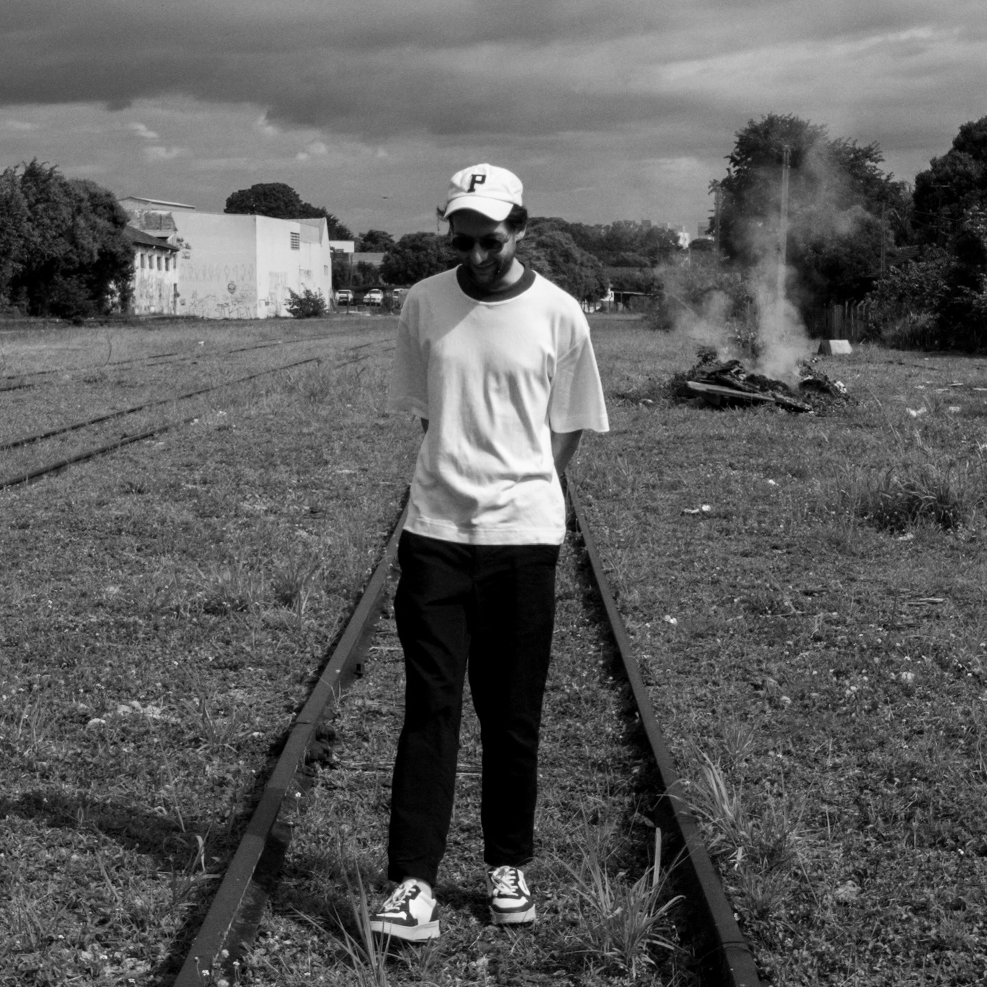 Wes Rubim standing on railway tracks