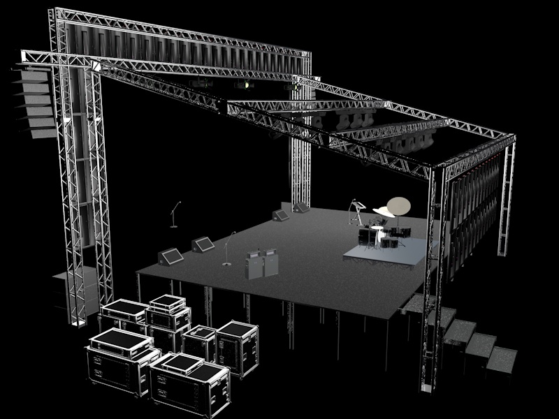 Projeto 3D de estrutura para evento