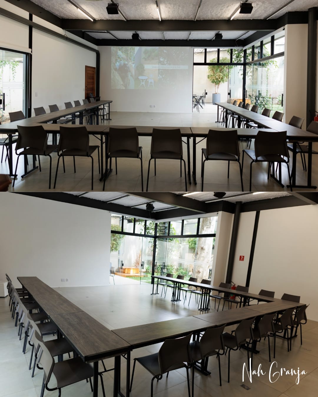 Sala Pau-Ferro - configuração em U e escolar