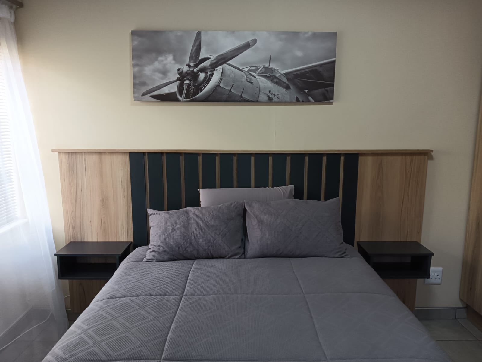 Custom Headboard with Floating Nightstands