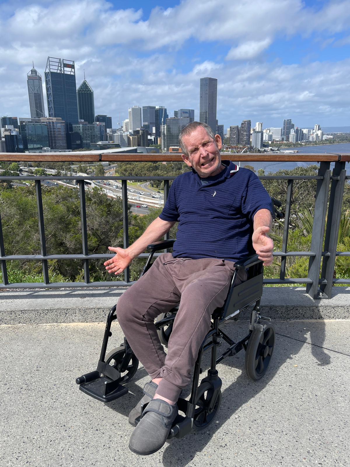 Participant with Perth city skyline